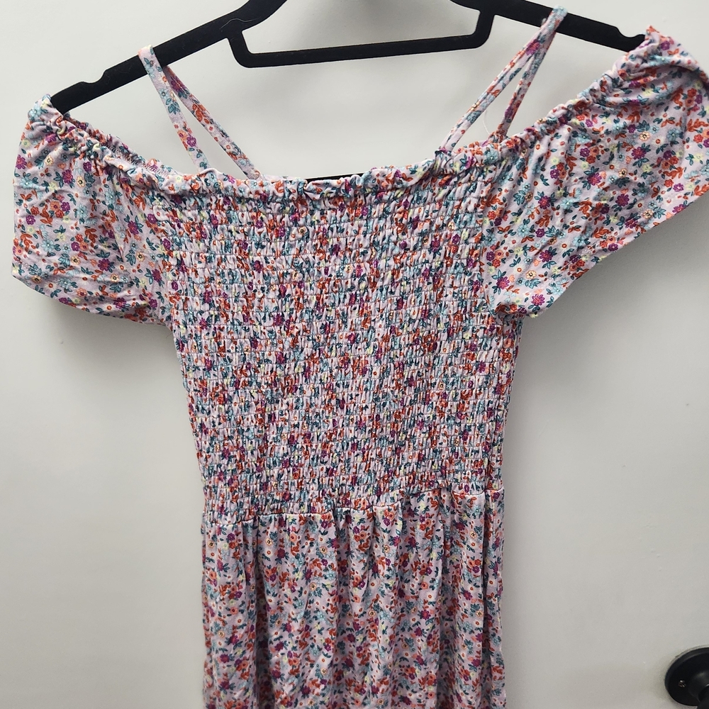 Charming Floral Off-Shoulder Kids Dress